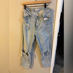 Abercrombie & Fitch Light Blue High Rise Dad Jeans- 8R